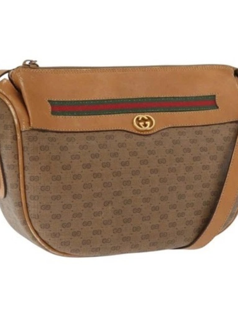 Gucci Micro Gg Supreme Web Sherry Line Bag Pvc Beige 001 115 0918 Auth Ba10081